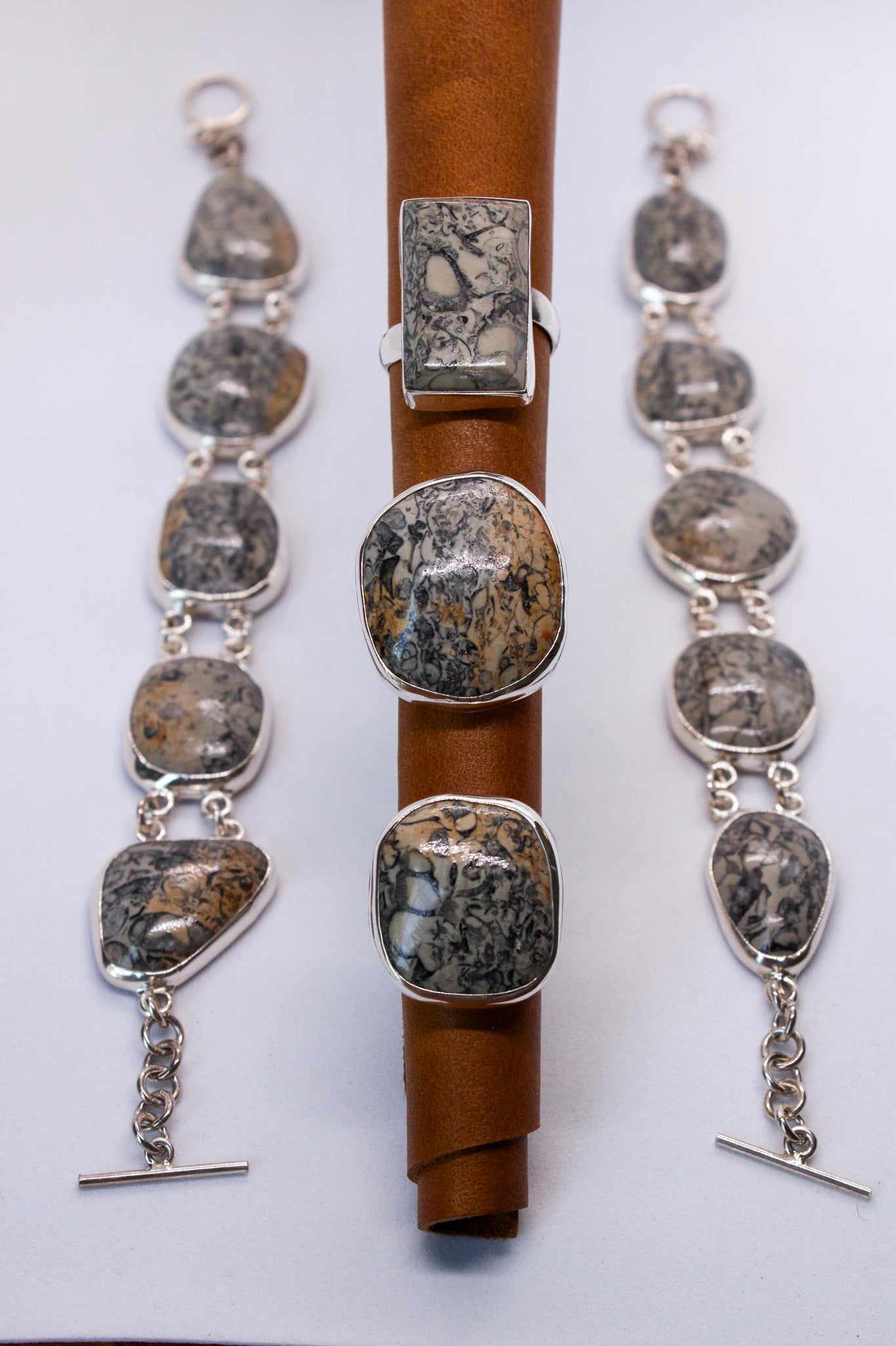 Fossil Stone Sterling Silver Bracelet