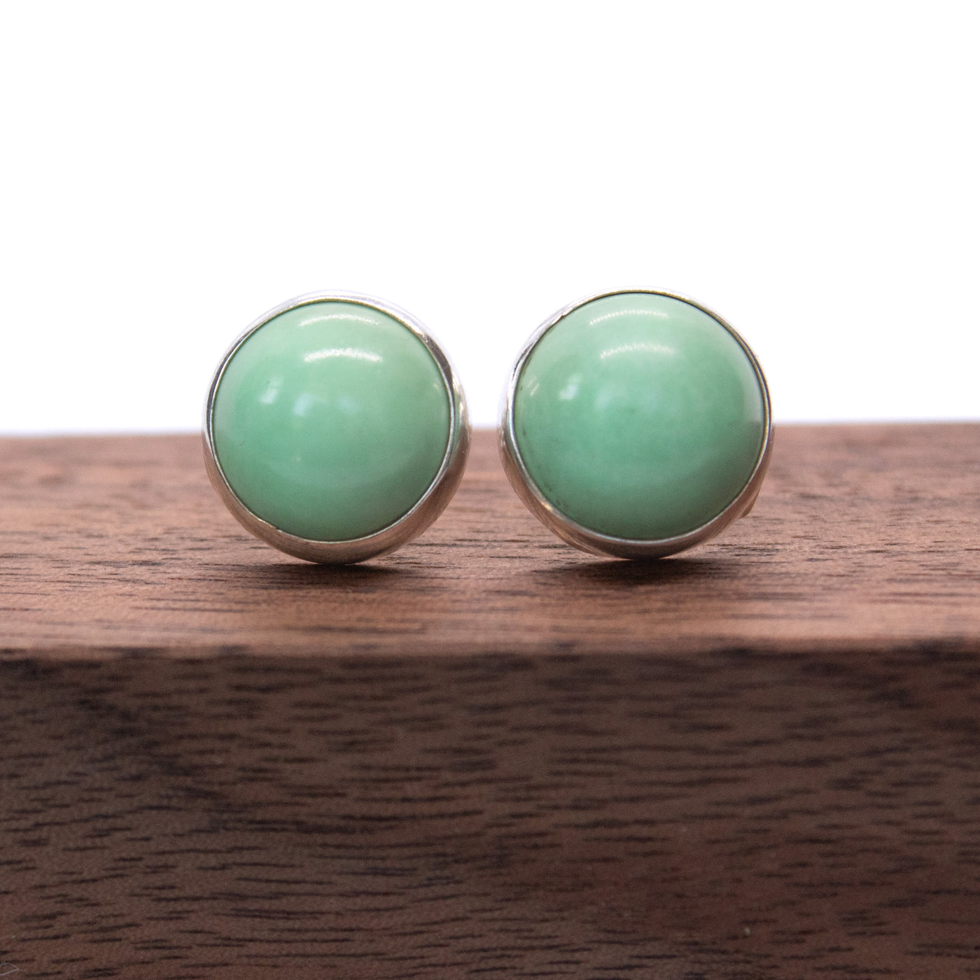 11mm Turquoise Sterling Silver Stud Earrings