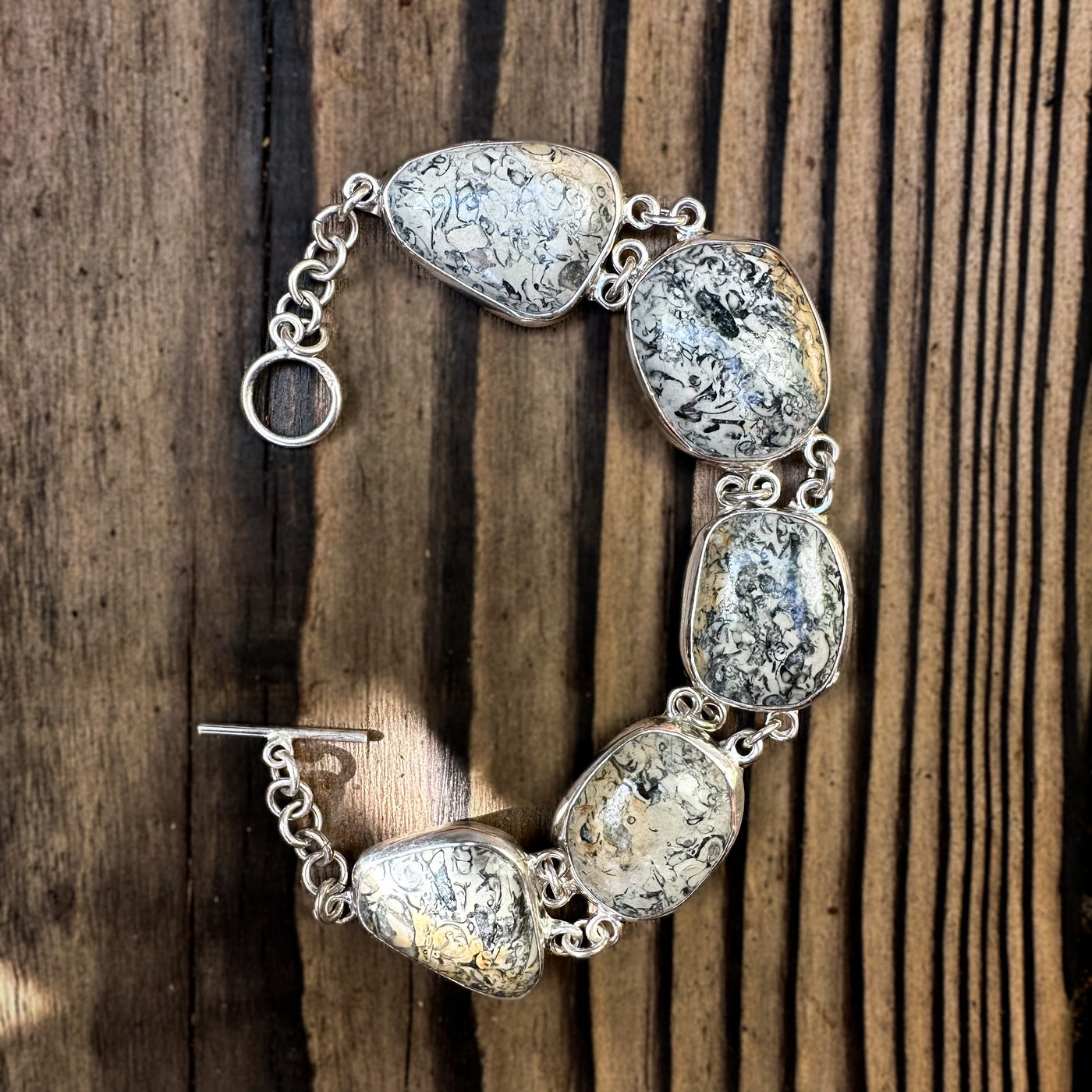 Fossil Stone Sterling Silver Bracelet